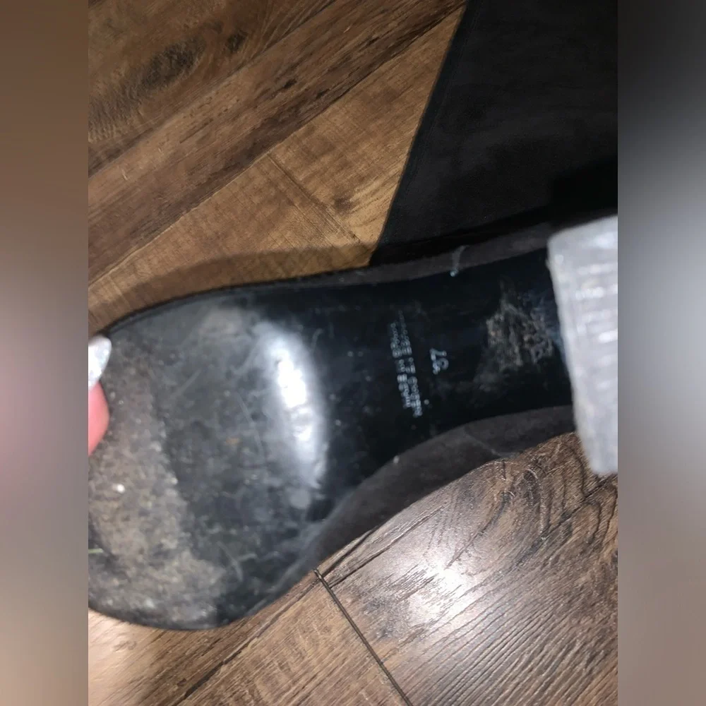 Free people suede black  37 wide calf suede over the knee boot $250 fall casual